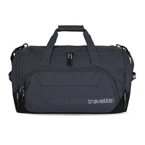 travelite Reisetasche Größe M, Gepäck Serie KICK OFF: Praktische Reisetasche für Urlaub und Sport, 50 cm, 45 Liter, D'anthrazit von Travelite