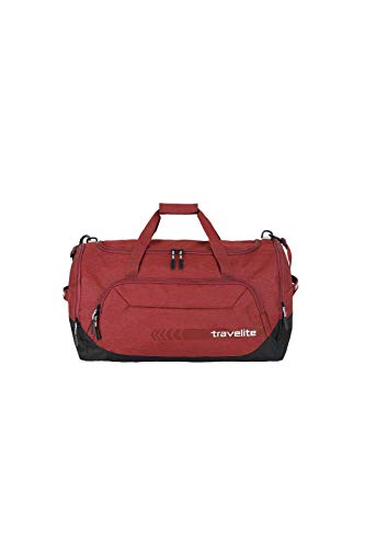 travelite große Reisetasche Größe L, Gepäck Serie KICK OFF: Praktische Reisetasche für Urlaub und Sport, 60 cm, 73 Liter, Rot von Travelite