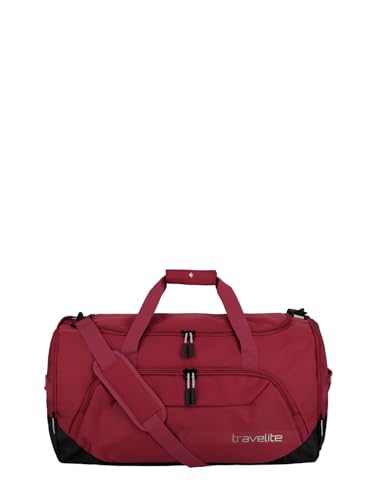 travelite große Reisetasche Größe L, Gepäck Serie KICK OFF: Praktische Reisetasche für Urlaub und Sport, 60 cm, 73 Liter, Rot von Travelite