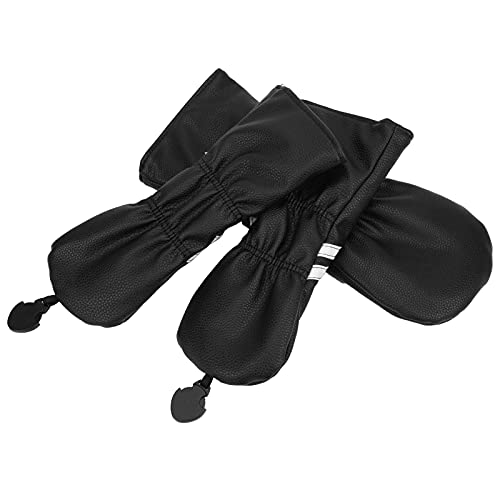 01 Golfholz-Kopfbedeckung, hochwertiges wasserdichtes PU-Gewebe Golfschläger-Kopfbedeckung wasserdicht und sonnenbeständig für den Kopf des Holzes(Black) von 01