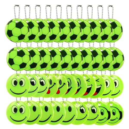 0XBIT 40 Stück Reflektor Anhänger, Gut Sichtbare Reflektor Reflektoren Rucksack Schlüsselanhänger, Smiley Reflektor Kinder Schlüsselanhänger, Geeignet Radfahren, Camping, Nachtlaufen Spazierengehen 0XBIT 40 Stück Reflektor Anhänger, Gut Sichtbare Reflektor Reflektoren Rucksack Schlüsselanhänger, Smiley Reflektor Kinder Schlüsselanhänger, Geeignet Radfahren, Camping, Nachtlaufen Spazierengehen von 0XBIT