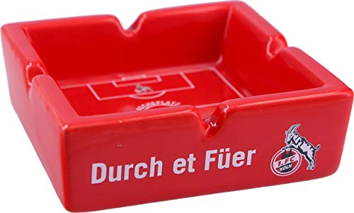 1. FC Köln Aschenbecher Ascher „Durch et Füer” 10,5 x 10,5 x 3,5 cm von 1. FC Köln