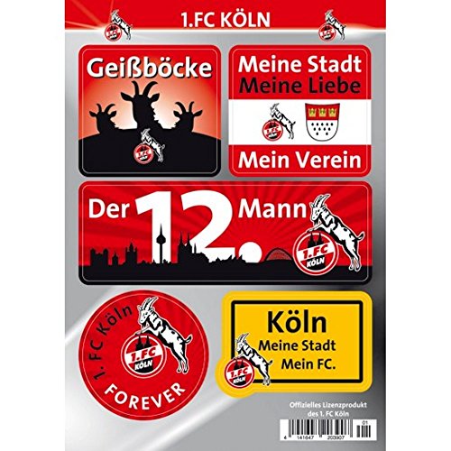 1. FC Köln Autoaufkleber - Sticker - Aufkleber Set 5 Stück Hennes von 1. FC Köln