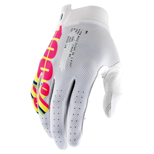 100% GUANTES Itrack Gloves System-White-M Handschuhe, Weiß, M von 100%