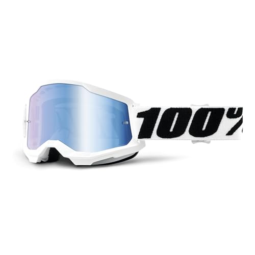 100% Strata 2 Everest Fahrradbrille, Weiß, blaue Linse 100% Strata 2 Everest Fahrradbrille, Weiß, blaue Linse von 100%