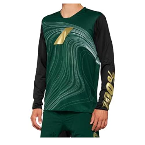 100% MTB WEAR Unisex R-core-x Le Long Sleeve Jersey Forest Green-L T-Shirt, grau, L/XL von 100%