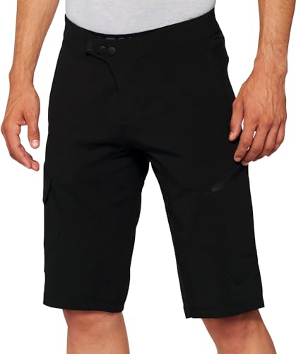 100% MTB WEAR Unisex Ridecamp Shorts W/Liner Black-36 Pants, Schwarz, 36 von 100%