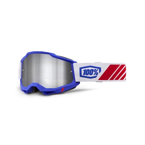 100% Accuri 2 Goggles - Brille für Motocross & Mountainbike - Brille für Dirt Bikes, Motorräder & Fahrradsport - Kolby Mirror Silver Lens von 100%