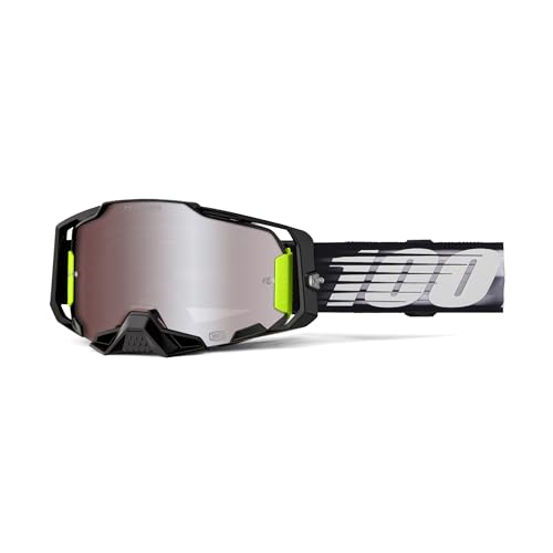 100% Armega Schutzbrille für Dirt Bikes, Motocross, Motorrad und Fahrradsport, langlebige Mountainbike-Brille, Lightspeed, HIPER Mirror Silver Flash Lens von 100%