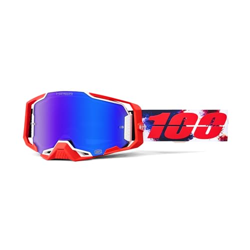 100% Armega Schutzbrille für Dirt Bikes, Motocross, Motorrad und Fahrradsport, langlebige Mountainbike-Brille, Morpho, Hiper, verspiegelte blaue Gläser 100% Armega Schutzbrille für Dirt Bikes, Motocross, Motorrad und Fahrradsport, langlebige Mountainbike-Brille, Morpho, Hiper, verspiegelte blaue Gläser von 100%