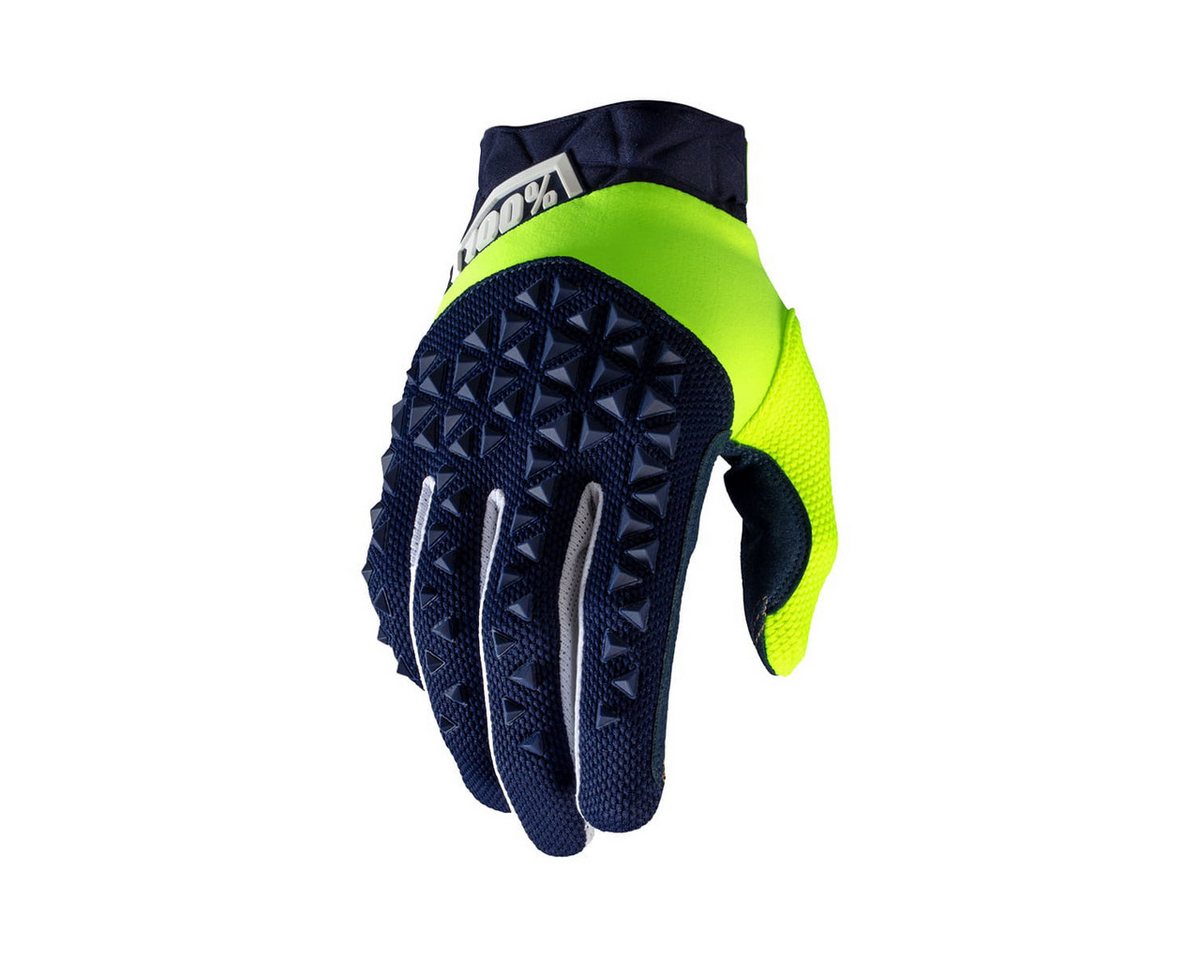 100% Fahrradhandschuhe Airmatic Handschuhe - Marineblau/Gelb von 100%