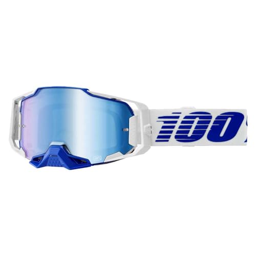 100% Herren 469-062-50005-00031 Motocross Schutzbrille, Weiß/Blau, M von 100%