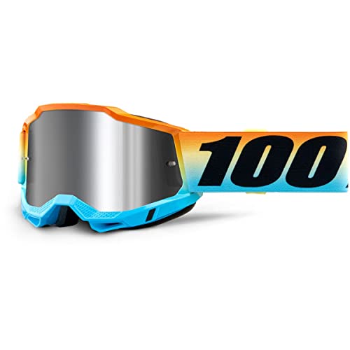 100% Kinder Motocross Brille Accuri 2 Verspiegelt, Sunset - Blau Orange, 50320 von 100%