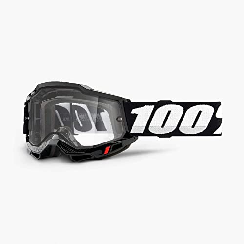 100% MTB Goggle Blok Fahrradhelm, Schwarz ~ Transparent, One Size von 100%