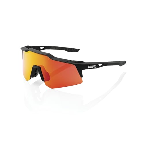100% Speedcraft XS Herren-Sonnenbrille, Einheitsgröße, weich, Schwarz/Rot von 100%