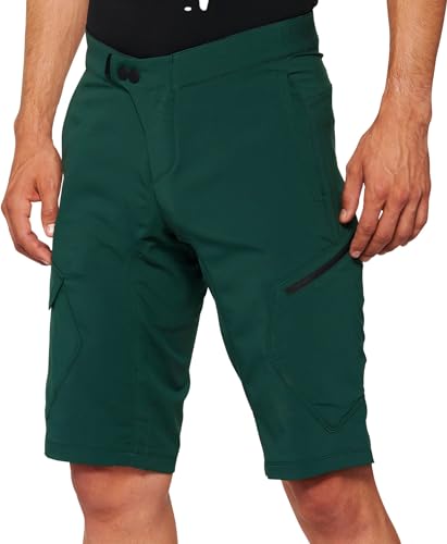 100% MTB WEAR Unisex Erwachsene Ridecamp Green-36 Short, Forest Green (Grün), 36 von 100%