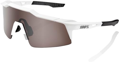 100% Speedcraft SL Sport Performance Sonnenbrille – Sport- und Radsportbrille (Mattweiß - HiPER Silver Mirror) von 100%