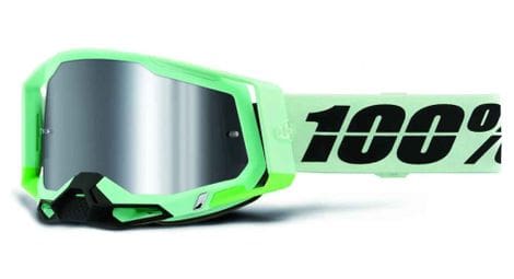 100  racecraft 2 palomar green   mirror silver visier von 100%