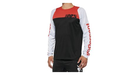 langarmtrikot 100  r core schwarz   racer rot von 100%