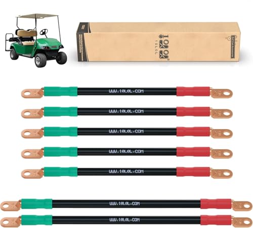 10L0L 7 Stück Golf Cart Batteriekabel 4 Gauge für 36v & 48v EZGO TXT 1994-UP, AC/DC Drahtschweißen Batterie Reinkupfer Flexibles Kabel mit hochbelastbarem Anschlussstecker 10L0L 7 Stück Golf Cart Batteriekabel 4 Gauge für 36v & 48v EZGO TXT 1994-UP, AC/DC Drahtschweißen Batterie Reinkupfer Flexibles Kabel mit hochbelastbarem Anschlussstecker von 10L0L