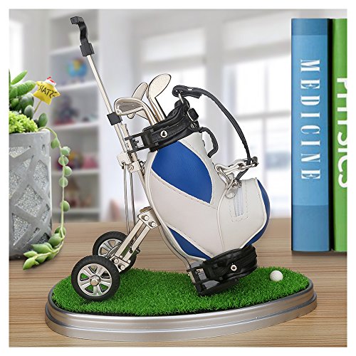 10L0L Golf-Stifthalter mit 3 Stück Golfschläger-Stiften-Set, einzigartige Golf-Schreibtisch-Dekoration, Geschenke, Souvenirs für Männer – Blau + Weiß 10L0L Golf-Stifthalter mit 3 Stück Golfschläger-Stiften-Set, einzigartige Golf-Schreibtisch-Dekoration, Geschenke, Souvenirs für Männer – Blau + Weiß von 10L0L
