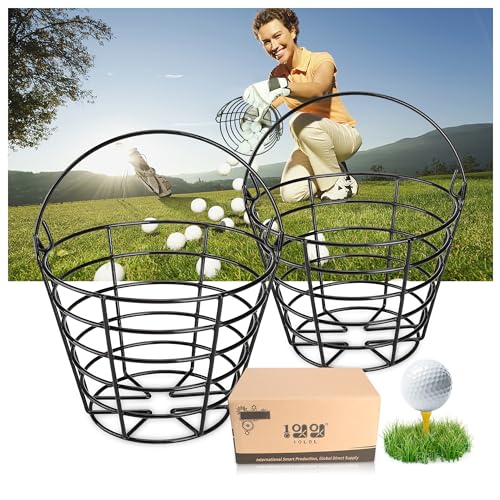 10L0L Golfball-Korb aus Metall, Golfball-Eimer mit Griff, Golfball-Behälter, fasst 50 Bälle, 2 Stück (Golfbälle sind Nicht enthalten) 10L0L Golfball-Korb aus Metall, Golfball-Eimer mit Griff, Golfball-Behälter, fasst 50 Bälle, 2 Stück (Golfbälle sind Nicht enthalten) von 10L0L