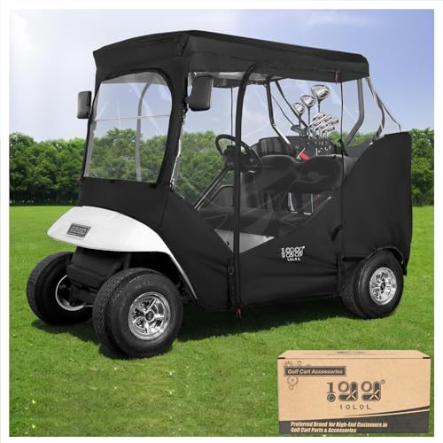 10L0L Golfwagen Schwarzes Gehäuse für EZGO TXT RXV 2 Beifahrer, 4-seitig, transparentes Fenster-Regenschutz, Allwetter, wasserdicht, Winddicht 10L0L Golfwagen Schwarzes Gehäuse für EZGO TXT RXV 2 Beifahrer, 4-seitig, transparentes Fenster-Regenschutz, Allwetter, wasserdicht, Winddicht von 10L0L