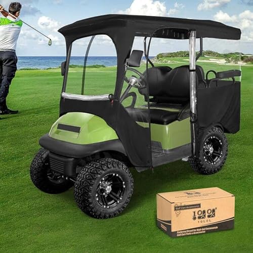 10L0L Golfwagen Abdeckung für 4 Passagier Club Car Precedent mit Langem Dach bis zu 238cm, 4-seitiges Klares Fenster, 600D-Regenschutz, Allwetterschutz, Winddicht, Wasserdicht Golf Cart Abdeckung 10L0L Golfwagen Abdeckung für 4 Passagier Club Car Precedent mit Langem Dach bis zu 238cm, 4-seitiges Klares Fenster, 600D-Regenschutz, Allwetterschutz, Winddicht, Wasserdicht Golf Cart Abdeckung von 10L0L