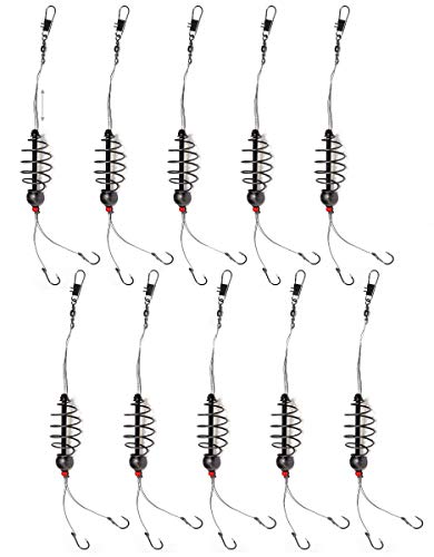 10 Karpfen Rig Angeln Cask Feeder 20 g Angeln Haken # 6 Inline Grob Köder Angeln Tackle von 10pcs