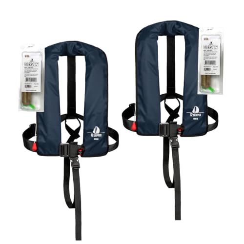 12skipper 2er-Set Automatik-Rettungswesten 165N ISO UML mit Harness, inkl. 2 Wartungskits, Marineblau 12skipper 2er-Set Automatik-Rettungswesten 165N ISO UML mit Harness, inkl. 2 Wartungskits, Marineblau von 12skipper