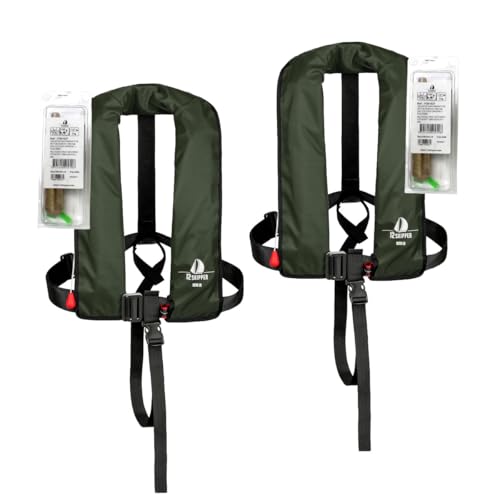 12skipper 2er-Set Automatik-Rettungswesten 165N ISO UML mit Harness, inkl. 2 Wartungskits, Olive 12skipper 2er-Set Automatik-Rettungswesten 165N ISO UML mit Harness, inkl. 2 Wartungskits, Olive von 12skipper