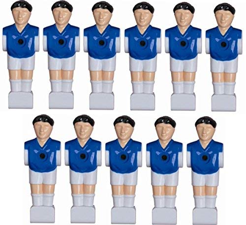 1a-sports 11 Kickerfiguren für 16 mm Stangen inkl. Schrauben + Muttern Komplett Set (Blau-Weiß) von Charlsten von 1a-sports