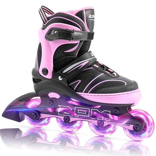2PM SPORTS Größen Verstellbar Inliner für Kinder, Mädchen Jungen Inline Skates mit leichten Rollschuhe für Damen/Herren Youngster Anfänger 2PM SPORTS Größen Verstellbar Inliner für Kinder, Mädchen Jungen Inline Skates mit leichten Rollschuhe für Damen/Herren Youngster Anfänger von 2PM SPORTS