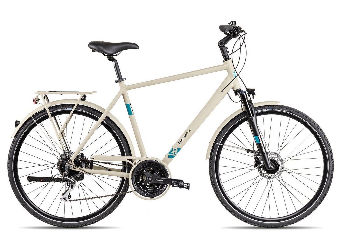 2R Manufaktur Trekkingrad TLX24, 24 Gang Shimano Acera RD-M360 Schaltwerk, Kettenschaltung, Herrenrad 28 Zoll braun/beige von 2R Manufaktur