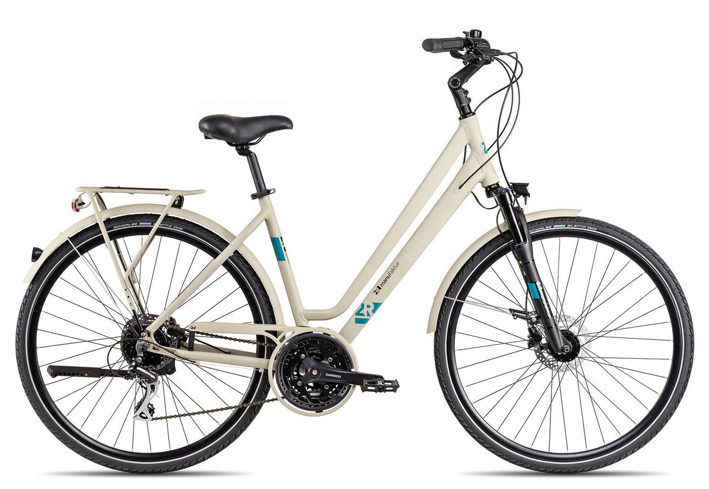 2R Manufaktur Trekkingrad TLX24 Trapez, 24 Gang Shimano Acera RD-M360 Schaltwerk, Kettenschaltung, Herrenrad 28 Zoll braun/beige von 2R Manufaktur