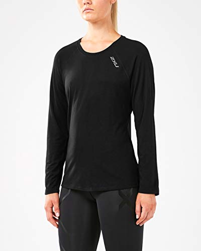 2XU Damen Heat Run Top -Wr5204A Longsleeves, Schwarz, M von 2XU