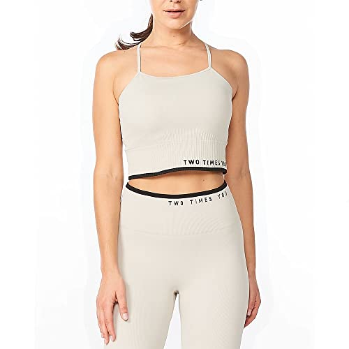 2XU Damen Lange Crope Sport-BH, Hafermehl/Schwarz, L 2XU Damen Lange Crope Sport-BH, Hafermehl/Schwarz, L von 2XU