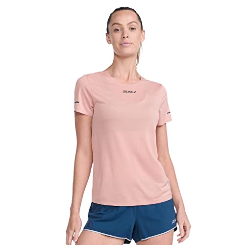 2XU Damen Light Speed Tech Tee T-Shirt mit kurzen Ärmeln, Bloom/Black Reflective, XS 2XU Damen Light Speed Tech Tee T-Shirt mit kurzen Ärmeln, Bloom/Black Reflective, XS von 2XU