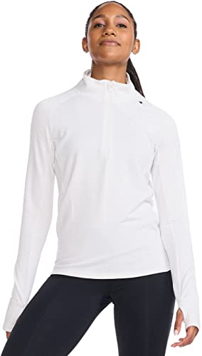 2XU Damen Zündung 1/4 Reißverschluss Langarmshirt, Weiß/Weiß reflektierend, M von 2XU