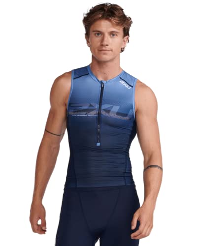 2XU Herren Aero Tri Singlet Ärmelloses Tanktop, Midnight/Turmeric, S 2XU Herren Aero Tri Singlet Ärmelloses Tanktop, Midnight/Turmeric, S von 2XU