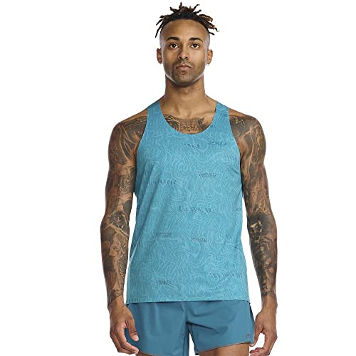 2XU Herren Light Speed Singlet Tank Top, Motion/Oceanside Reflective, XL 2XU Herren Light Speed Singlet Tank Top, Motion/Oceanside Reflective, XL von 2XU