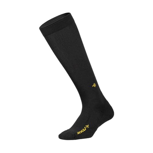 2XU Unisex-Kompressionsstrümpfe für Erwachsene, Unisex-Erwachsene, Socken, Flight Compression Socks, schwarz/schwarz, X-Large von 2XU