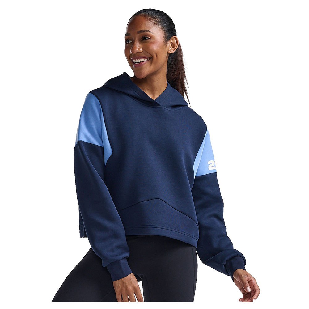 2xu Form Spliced Crop Hoodie Blau L Frau von 2xu