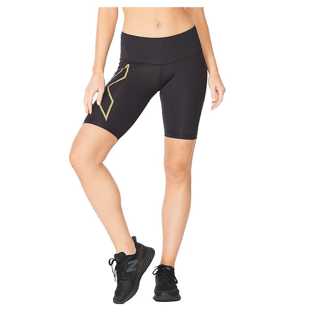 2xu Light Speed Mid Rise Short Leggings Schwarz S Frau von 2xu