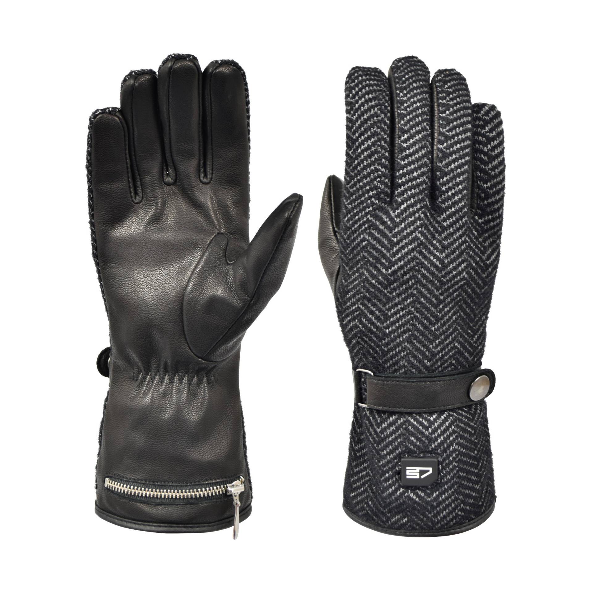 Beheizte Handschuhe mit Lederfinish - extra warm - schwarz von 30SEVEN