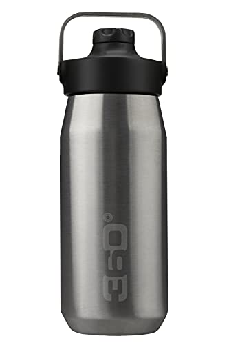 360 DEGREES Erwachsene Unisex Isolierter Kanister Weite schmale Öffnung mit Magnetverschluss Flasche, Silber, 550 ml von 360 DEGREES