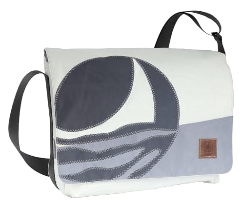 360° Laptoptasche Schultertasche Barkasse Weiß Dunkelgrau, Recycling Segeltuch 360° Laptoptasche Schultertasche Barkasse Weiß Dunkelgrau, Recycling Segeltuch von 360°