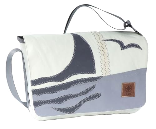 Messengerbag Barkasse Mini Weiss Blau Grau, Recycling Segeltuch Messengerbag Barkasse Mini Weiss Blau Grau, Recycling Segeltuch von 360°