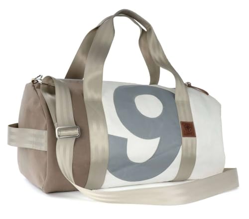 Reisetasche recyceltes Segeltuch Pirat Weiß Blau Zahl Rot Reisetasche recyceltes Segeltuch Pirat Weiß Blau Zahl Rot von 360°