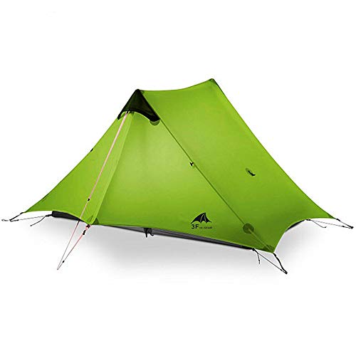 3F UL GEAR lanshan 2 Personen Oudoor Ultraleichtes Campingzelt 3 Jahreszeiten Professionelles 15D Silnylon Stangenloses Zelt 4 Jahreszeiten (2P Grün 4 Jahreszeiten) von 3F UL Gear